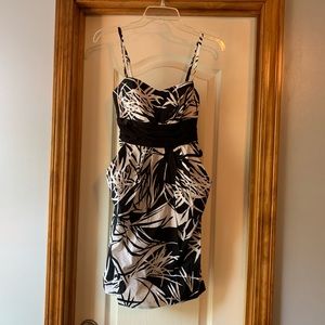 Black and white spaghetti strap dress